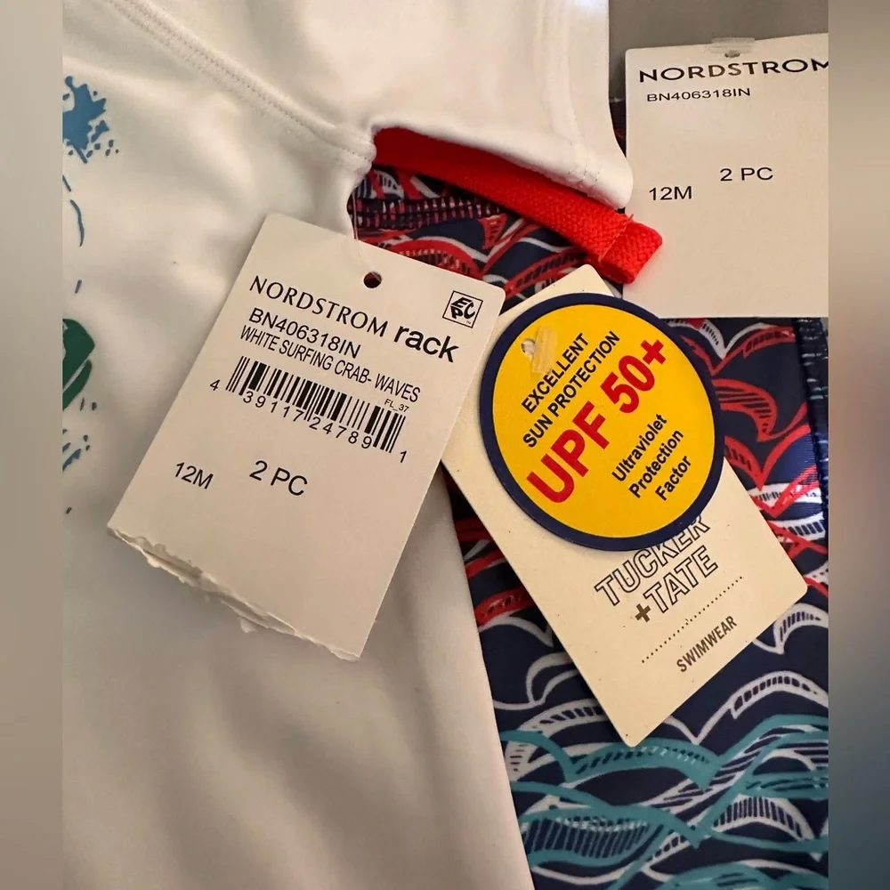 Tucker +Tate Baby Boys 2 Piece Swim Set Ocean Waves| Size: 12m